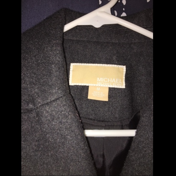 Gray Michael Kors Long Pea Coat with Gold hardware - Picture 5 of 8